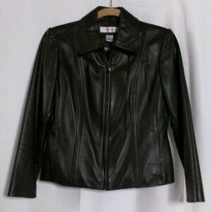 LIKE NEW, PRESTON & YORK, SIZE PETITE S, DARK BROWN, LAMB SKIN JACKET